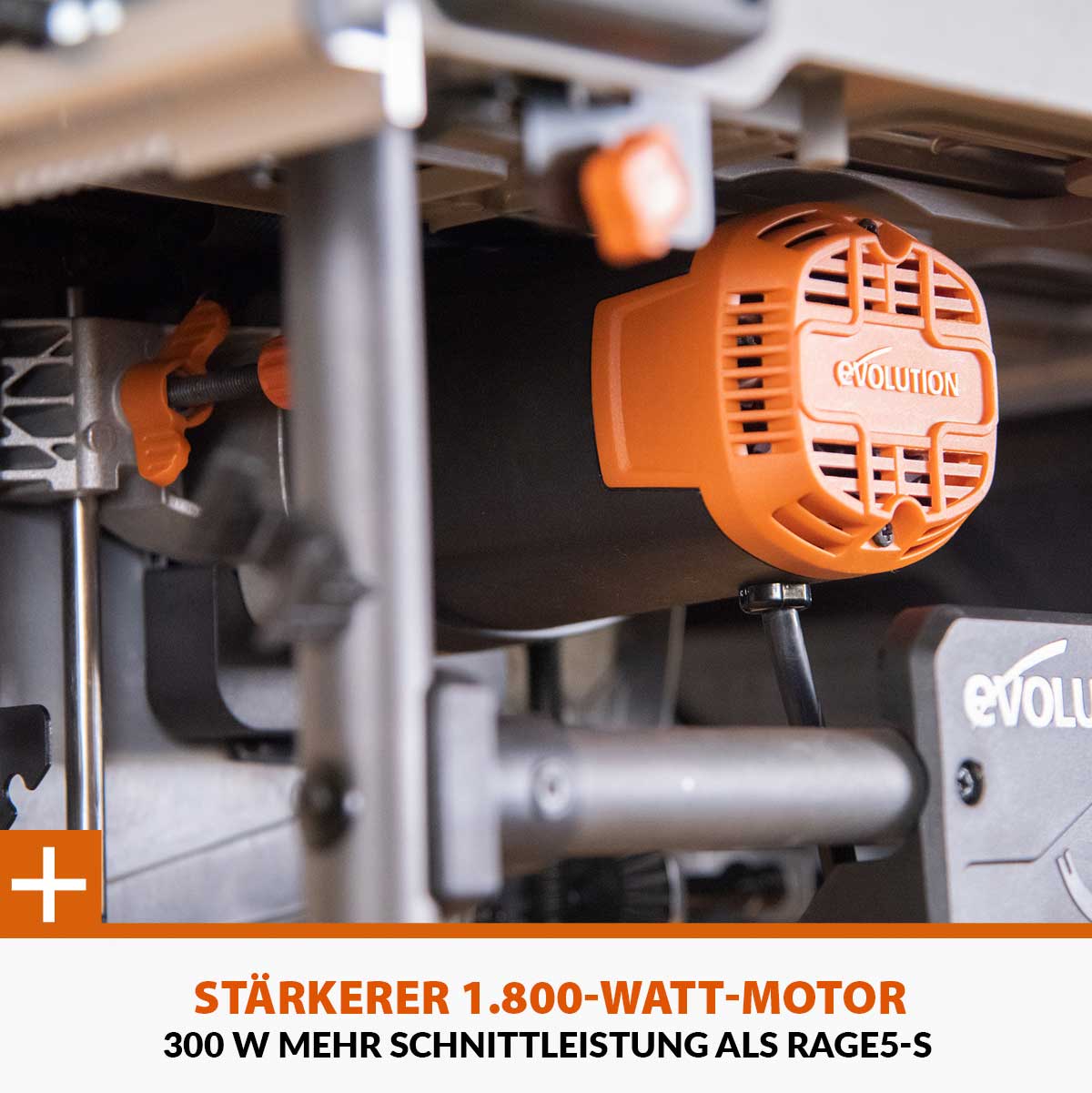 Evolution R255TBL+, die nächste Generation der tragbaren Tischsäge (230 V, 255 mm) mit TCT-Multimaterialsägeblatt