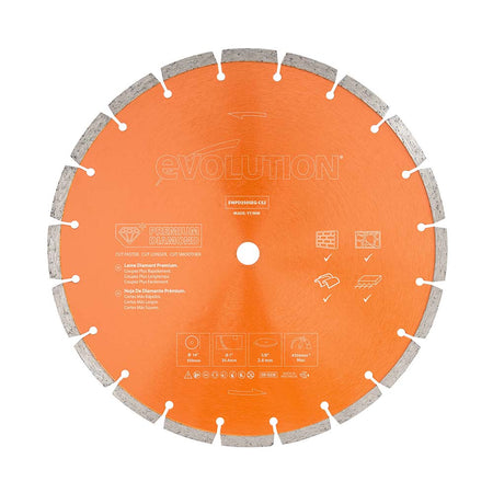 Evolution 350mm Premium-Diamantscheibe mit hoher Diamantkonzentration, segmentierter Rand Betonsägeblatt