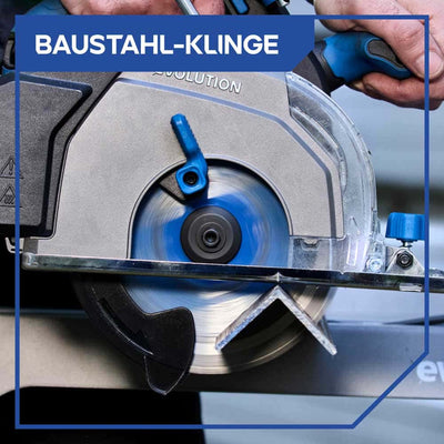 Evolution 165 mm Weichstahl-Sägeblatt, optimiert für Akku-Werkzeuge – 40T Stahl-Sägeblatt