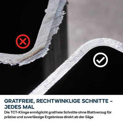 Evolution 165 mm Weichstahl-Sägeblatt, optimiert für Akku-Werkzeuge – 40T Stahl-Sägeblatt