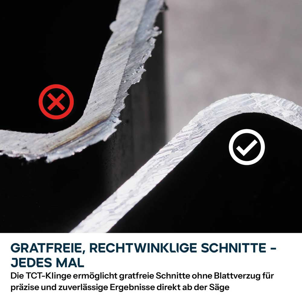Evolution 165 mm Weichstahl-Sägeblatt, optimiert für Akku-Werkzeuge – 40T Stahl-Sägeblatt