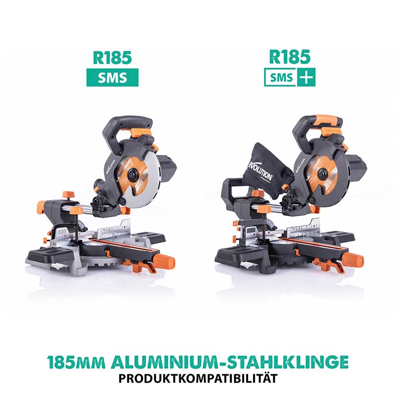 Evolution 185mm Aluminiumschneidklinge mit 60 Zähnen, TCT-Gehrungssägeblatt