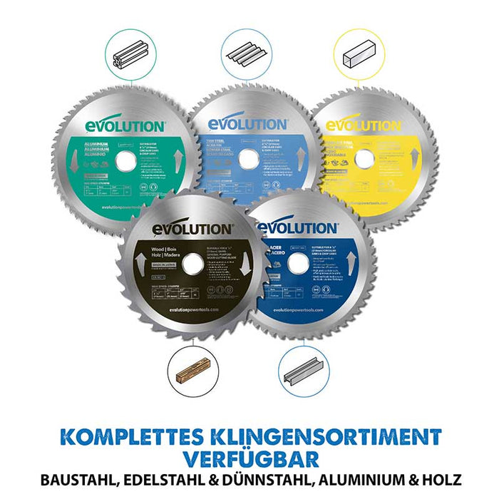 Evolution 210mm Stahl schneidendes 50-Zahn-TCT-Kreissägeblatt