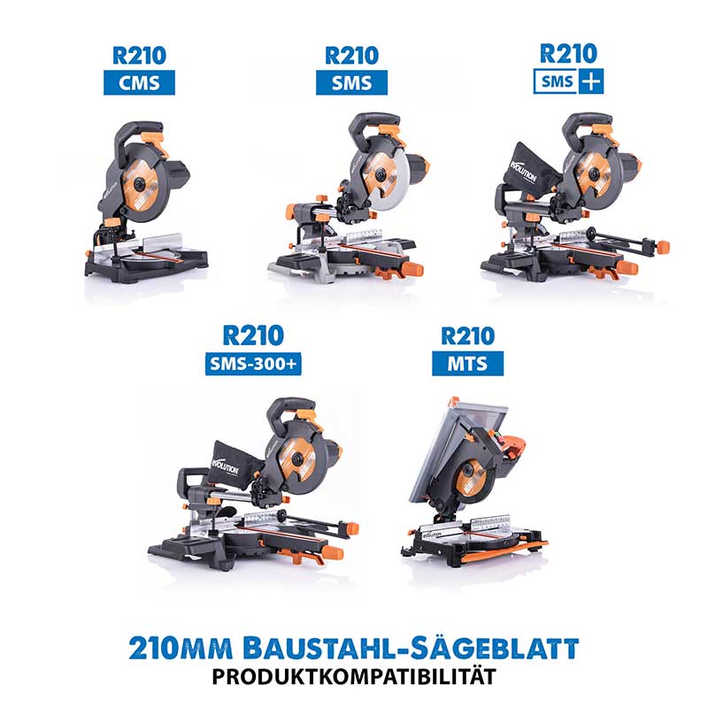 Evolution 210mm Stahl schneidendes 50-Zahn-TCT-Kreissägeblatt