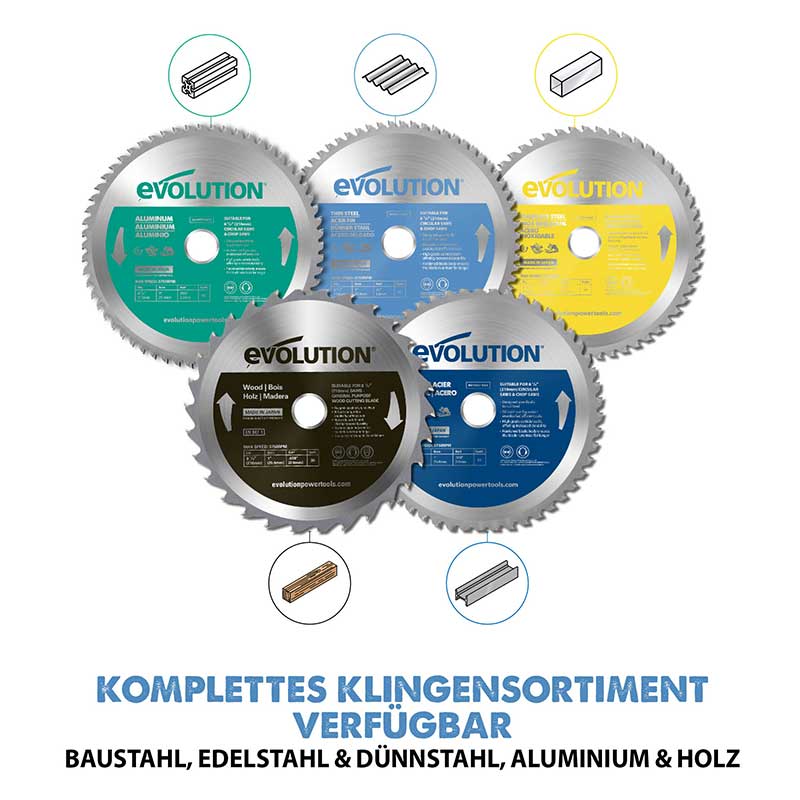 Evolution 210mm dünnstahlschneidendes 68-Zahn-TCT-Kreissägeblatt