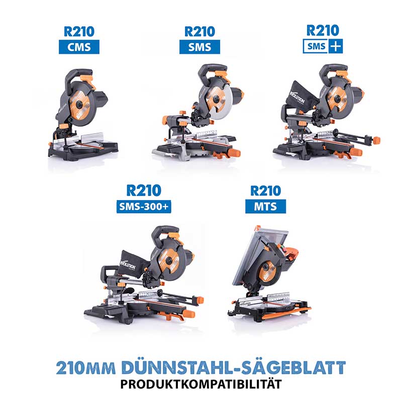 Evolution 210mm dünnstahlschneidendes 68-Zahn-TCT-Gehrungssägeblatt