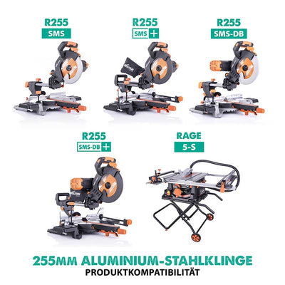 Evolution 255mm Aluminiumschneidklinge mit 80 Zähnen, TCT-Gehrungssägeblatt