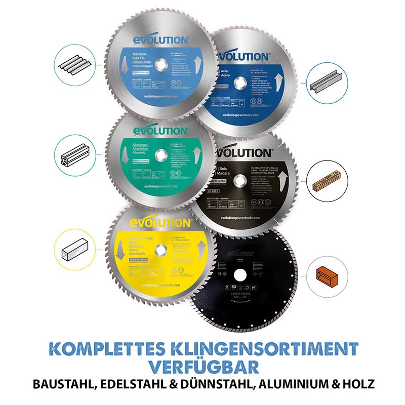 Evolution 355mm dünnstahlschneidendes 90-Zahn-TCT-Trennsägeblatt