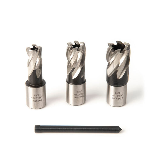 Evolution Cyclone 3-teiliges Bohrerset mit Ringmagnetbohrern, 14 mm, 18 mm und 22 mm (Bohrtiefe 25 mm)