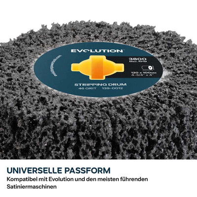 120-mm-Trommeln zum Abisolieren, Schleifen und Polieren für den Akku-Oberflächenbearbeiter Evolution S120SCT-Li
