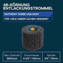120-mm-Trommeln zum Abisolieren, Schleifen und Polieren für den Akku-Oberflächenbearbeiter Evolution S120SCT-Li