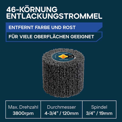 120-mm-Trommeln zum Abisolieren, Schleifen und Polieren für den Akku-Oberflächenbearbeiter Evolution S120SCT-Li
