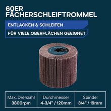 120-mm-Trommeln zum Abisolieren, Schleifen und Polieren für den Akku-Oberflächenbearbeiter Evolution S120SCT-Li