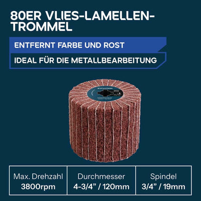 120-mm-Trommeln zum Abisolieren, Schleifen und Polieren für den Akku-Oberflächenbearbeiter Evolution S120SCT-Li