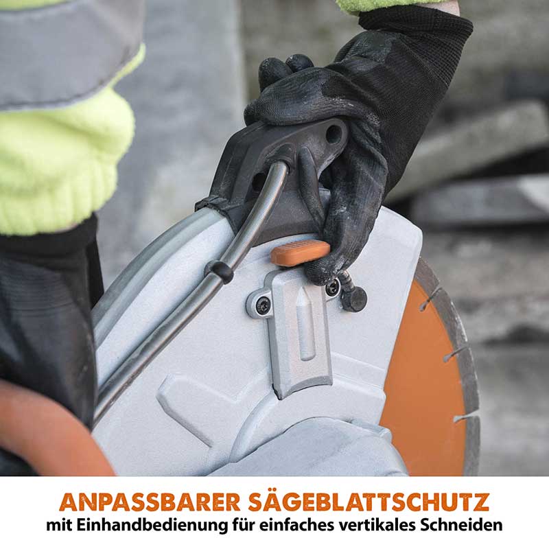 Evolution R300DCT+ 300mm Elektrische Betonsäge Trennschleifer mit Diamantblatt und Wasserstaubunterdrückung