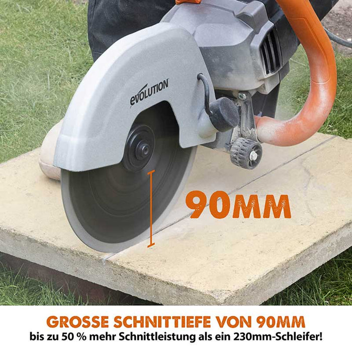 Evolution R230DCT 230mm 9" Elektrische Trennschleifmaschine Betonsäge mit Diamantblatt