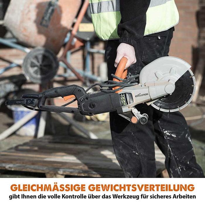 Evolution R230DCT 230mm 9" Elektrische Trennschleifmaschine Betonsäge mit Diamantblatt