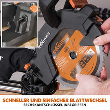 Evolution R185SMS+ 185mm Schiebe-Kapp- und Gehrungssäge mit TCT-Multi-Material-Sägeblatt