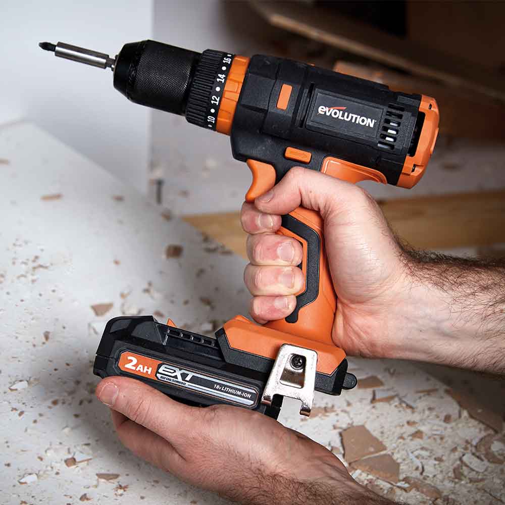Evolution kabelloser R18BAT Li2 2Ah-Li-Ion-Akku 18V EXT