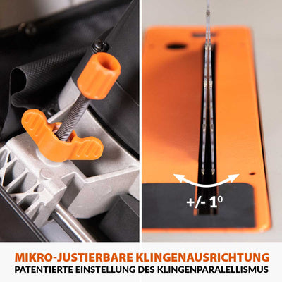 Evolution Tragbare Tischkreissäge mit 255mm TCT-Multimaterialsägeblatt, für Profis und Heimwerker (230v) | R255TBL
