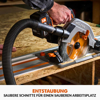 Evolution R185CCSX-Li Akku-Handkreissäge, 18V, Li-Ion EXT Schienen-kompatible Kreissäge mit 185mm Multi-Material-Sägeblatt