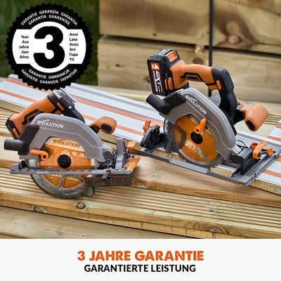 Evolution R185CCS-Li Kabellose, Bürstenlose, 18V, Li-Ion EXT Kreissäge mit 185mm Multi-Material-Sägeblatt