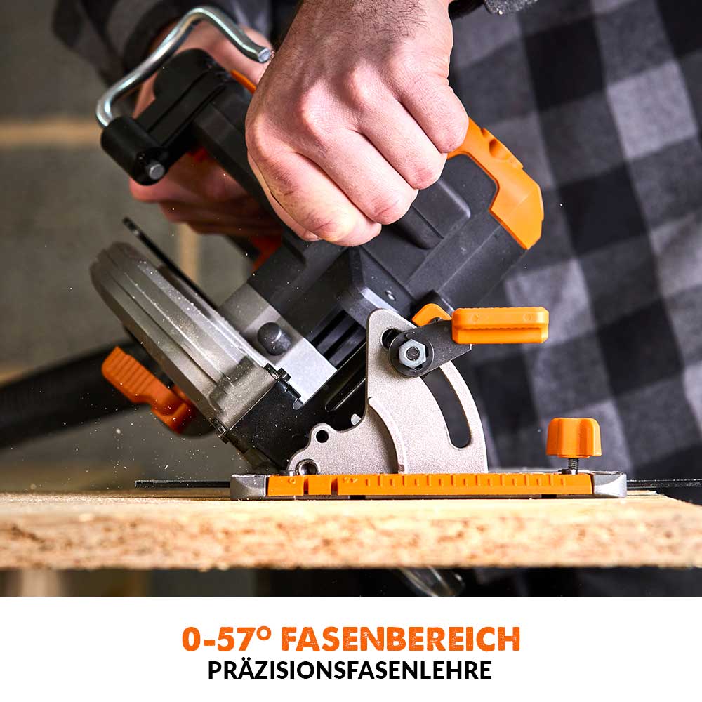 Evolution R185CCS-Li Kabellose, Bürstenlose, 18V, Li-Ion EXT Kreissäge mit 185mm Multi-Material-Sägeblatt