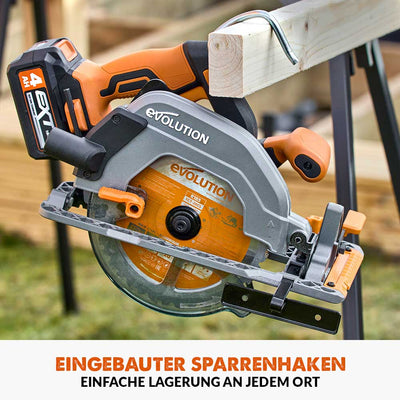 Evolution R185CCS-Li Kabellose, Bürstenlose, 18V, Li-Ion EXT Kreissäge mit 185mm Multi-Material-Sägeblatt