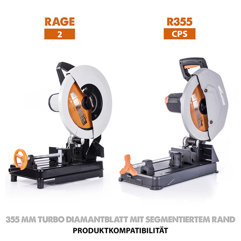355 mm Diamantsägeblatt für Evolution-Kappsägen.