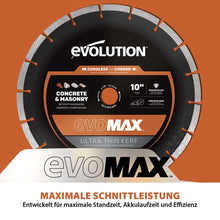 EVOMAX 260mm  Premium-Diamantscheibe Ultra-Thin-Kerf Cordless Betonsägeblatt
