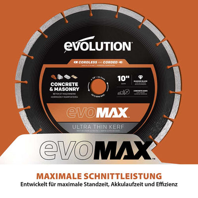 EVOMAX 260mm  Premium-Diamantscheibe Ultra-Thin-Kerf Cordless Betonsägeblatt
