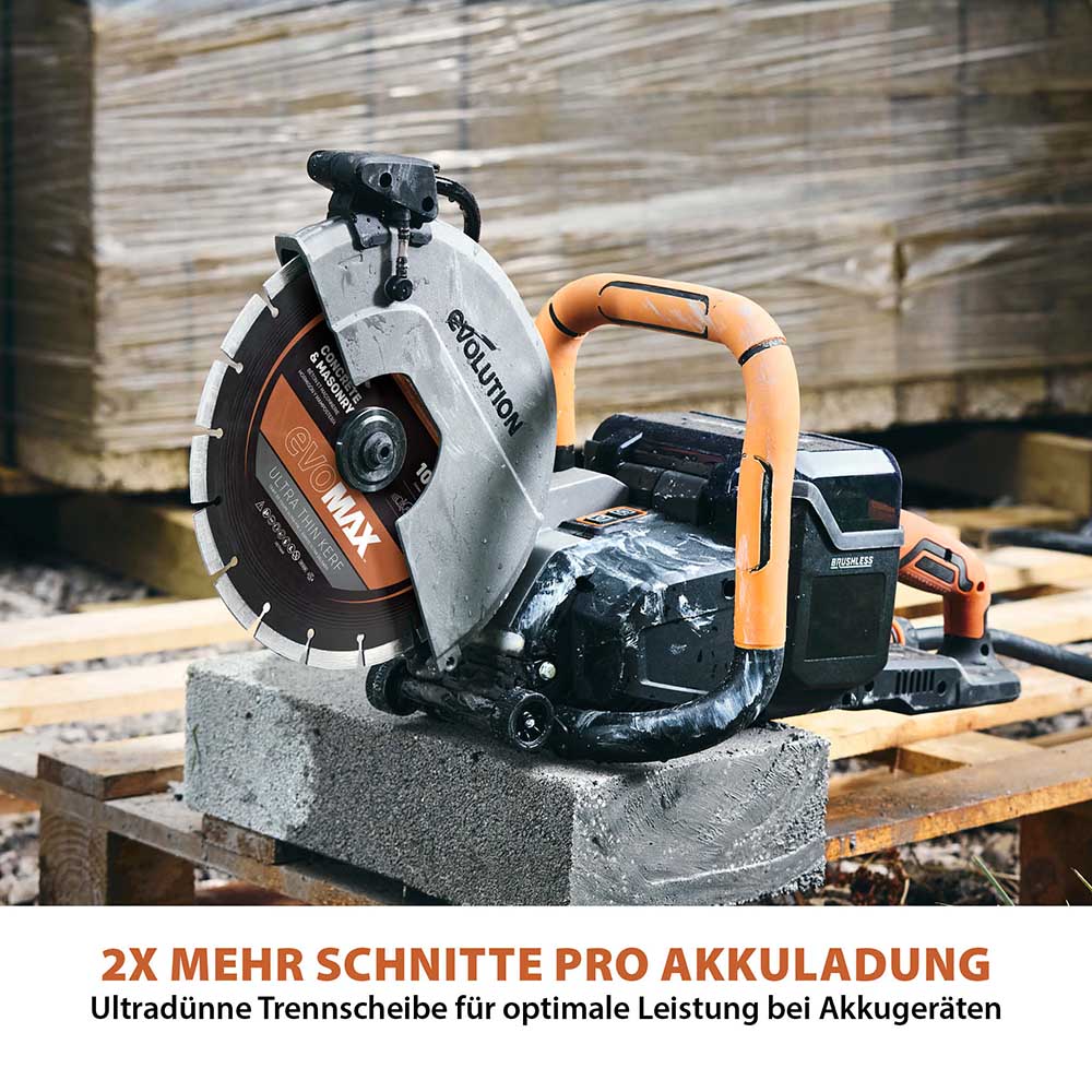 EVOMAX 260mm  Premium-Diamantscheibe Ultra-Thin-Kerf Cordless Betonsägeblatt