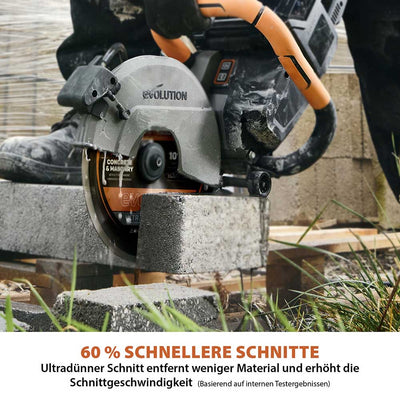 EVOMAX 260mm  Premium-Diamantscheibe Ultra-Thin-Kerf Cordless Betonsägeblatt