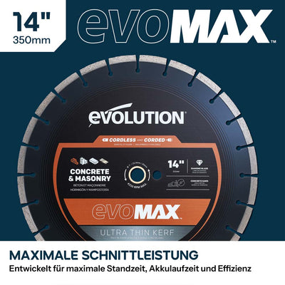 EVOMAX 350mm  Premium-Diamantscheibe Ultra-Thin-Kerf Cordless Betonsägeblatt (Copy)