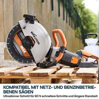 EVOMAX 350mm  Premium-Diamantscheibe Ultra-Thin-Kerf Cordless Betonsägeblatt (Copy)