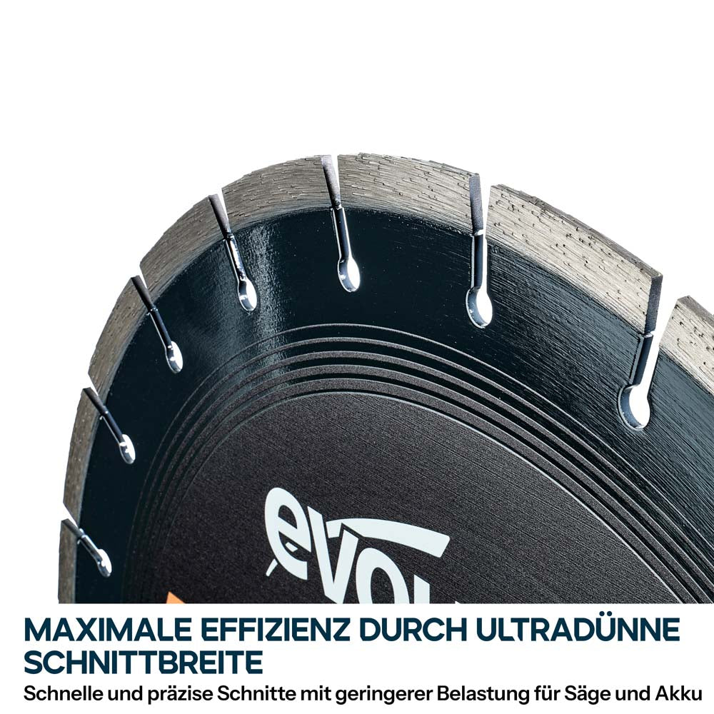 EVOMAX 350mm  Premium-Diamantscheibe Ultra-Thin-Kerf Cordless Betonsägeblatt (Copy)