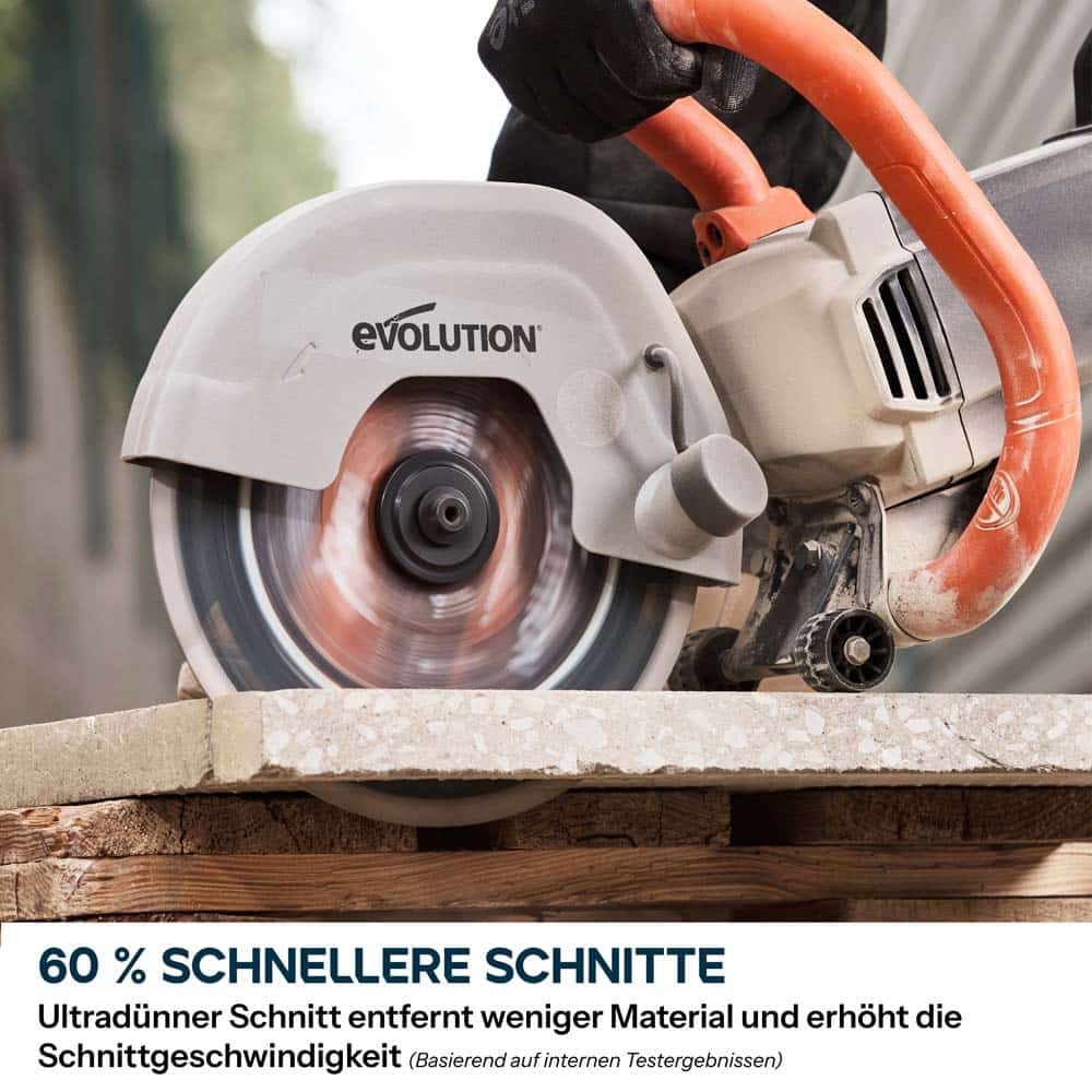 EVOMAX 230mm  Premium-Diamantscheibe Ultra-Thin-Kerf Cordless Betonsägeblatt