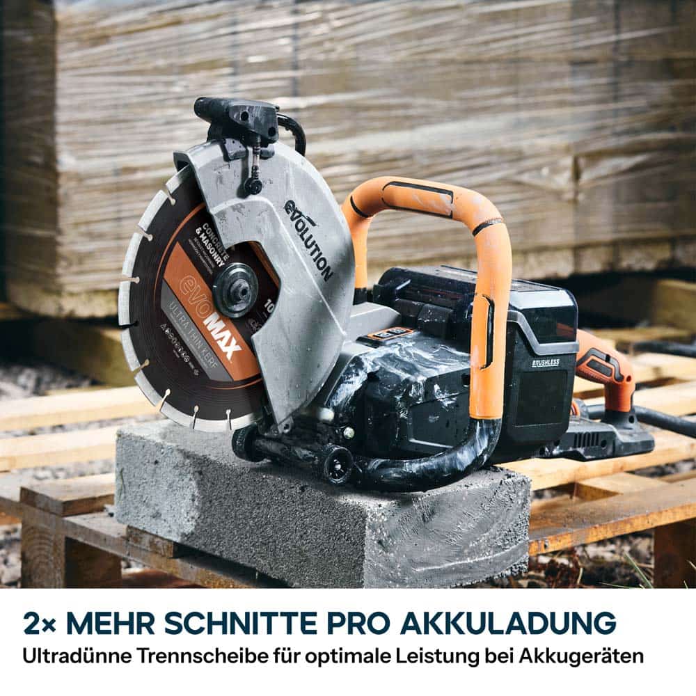 EVOMAX 230mm  Premium-Diamantscheibe Ultra-Thin-Kerf Cordless Betonsägeblatt