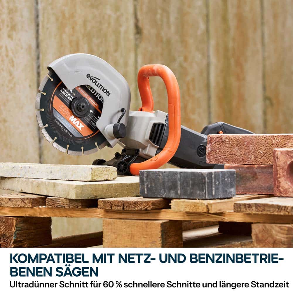 EVOMAX 230mm  Premium-Diamantscheibe Ultra-Thin-Kerf Cordless Betonsägeblatt