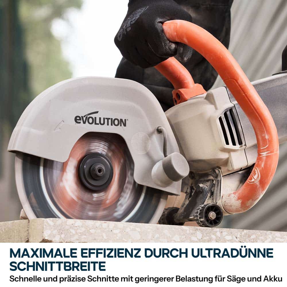 EVOMAX 230mm  Premium-Diamantscheibe Ultra-Thin-Kerf Cordless Betonsägeblatt