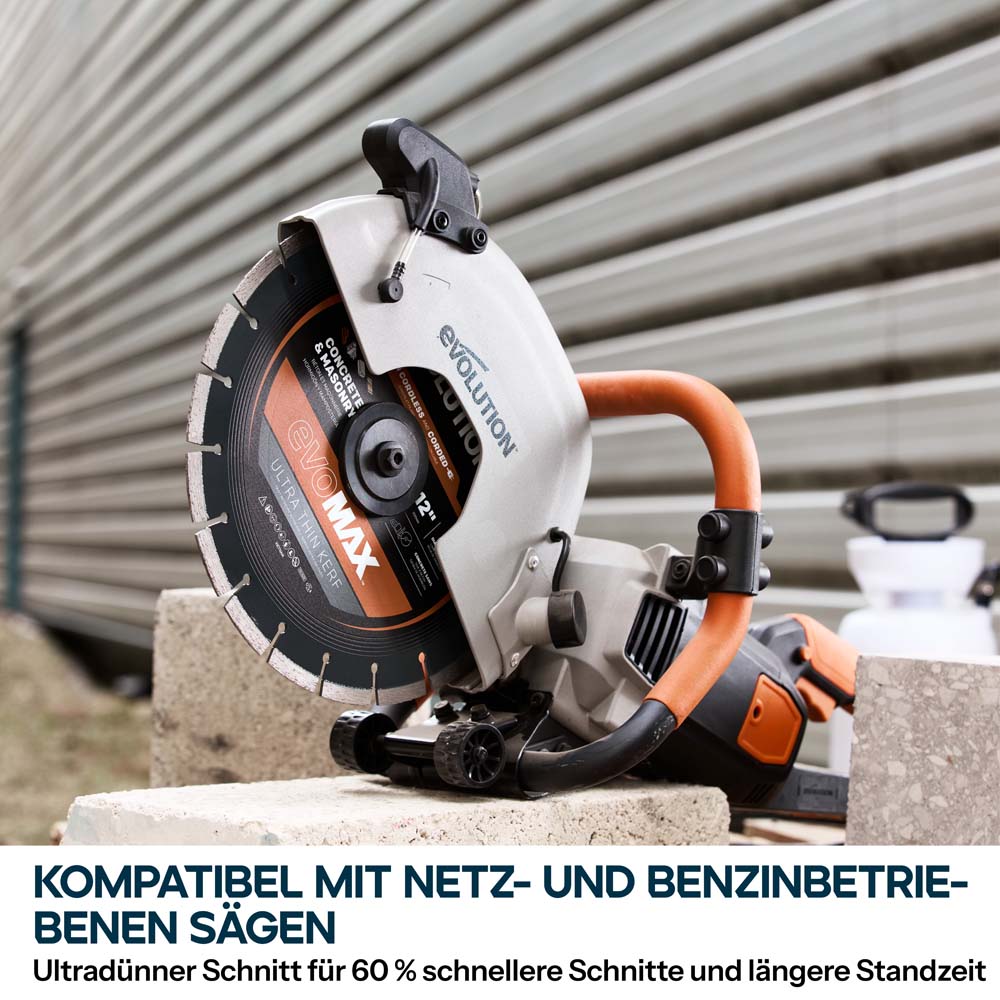 EVOMAX 300mm  Premium-Diamantscheibe Ultra-Thin-Kerf Cordless Betonsägeblatt