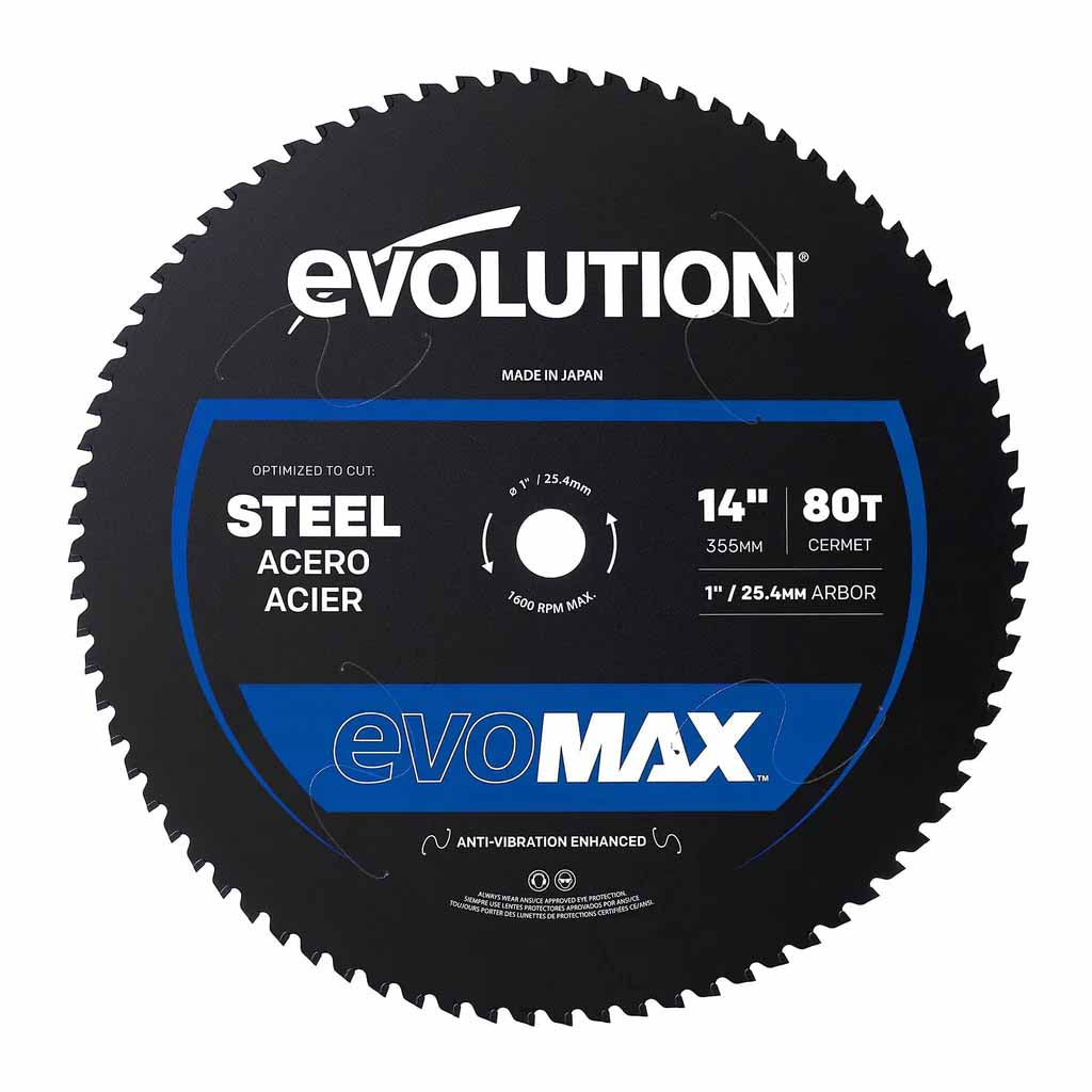 EVOMAX Cermetklinge für Baustahl 355mm 80T von Evolution