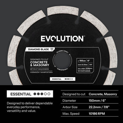 150 mm Essential Mini Disc Diamant-Betontrennscheibe - 22,2 mm Bohrung