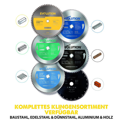 Evolution 355mm Edelstahlschneidklinge mit 90 Zähnen, TCT-Trennsägeblatt G2