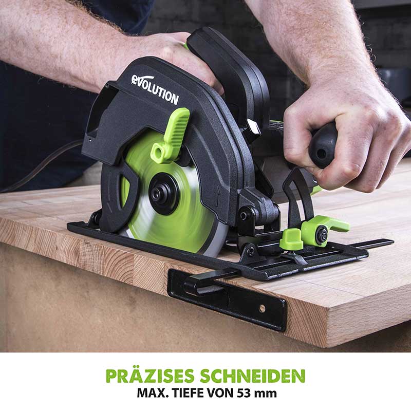 Evolution F165CCSL 165mm Handkreissäge mit TCT-Multi-Material-Sägeblatt