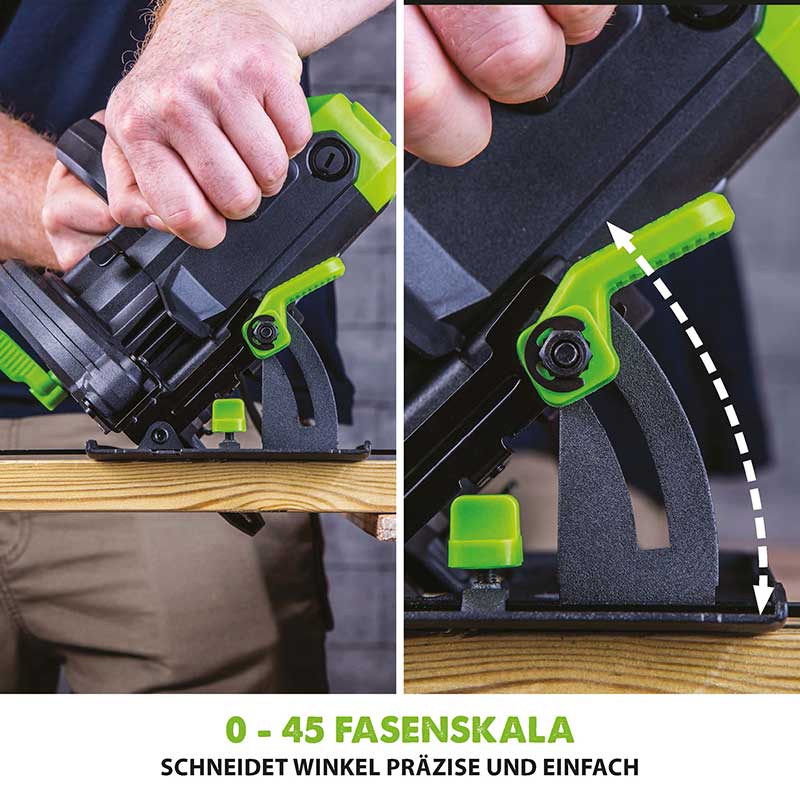 Evolution F165CCSL 165mm Handkreissäge mit TCT-Multi-Material-Sägeblatt