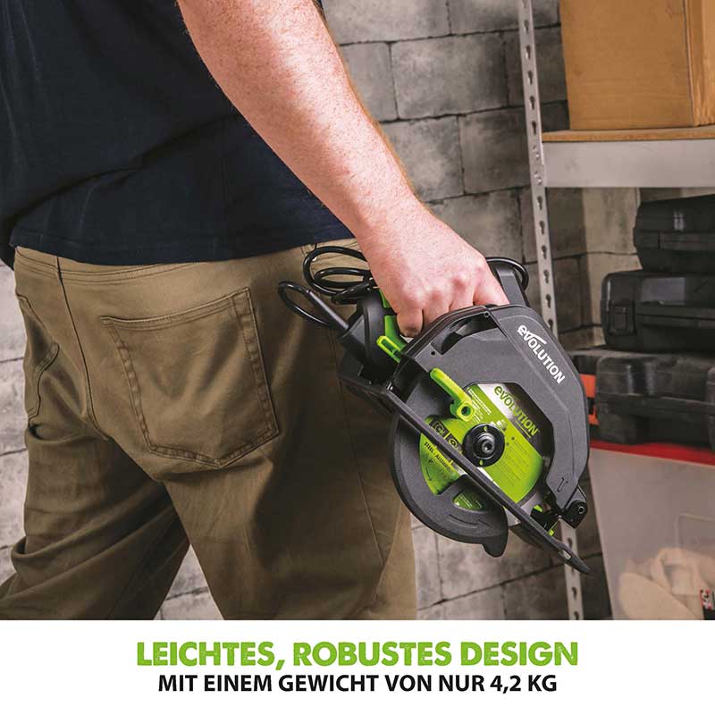 Evolution F165CCSL 165mm Handkreissäge mit TCT-Multi-Material-Sägeblatt