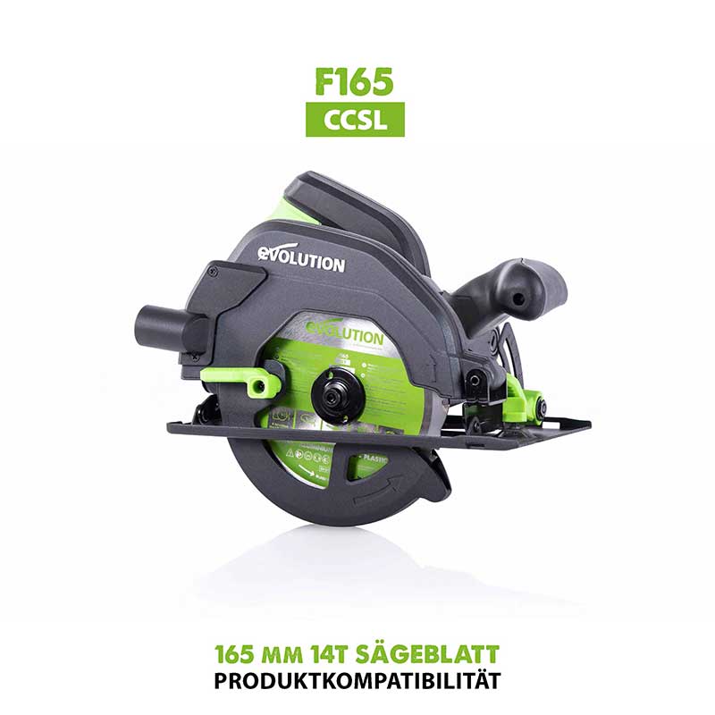 Evolution 165mm Mehrzweckschneidklinge mit 14 Zähnen, TCT-Kreissägeblatt