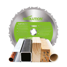 Evolution F210CMS 210mm Kapp- und Gehrungssäge mit TCT-Multi-Material-Sägeblatt