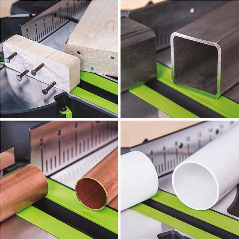 Evolution F255SMS 255mm Schiebe-Kapp- und Gehrungssäge mit TCT-Multi-Material-Sägeblatt